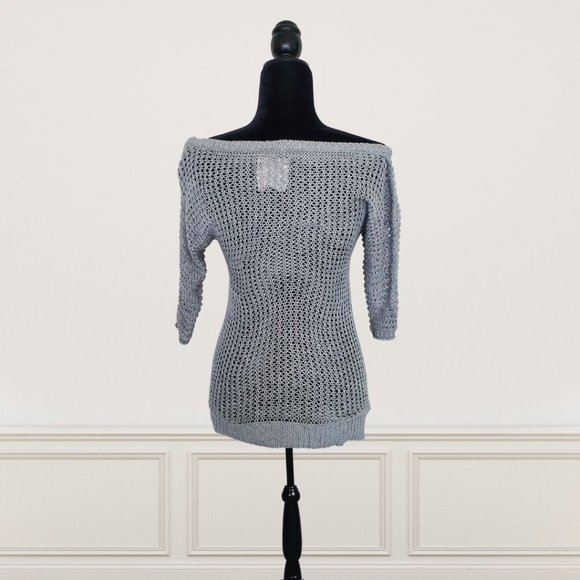 Blue / Gray Hollister Women Pullover Off-Shoulder Sweater / Knitwear - Picture 3 of 5